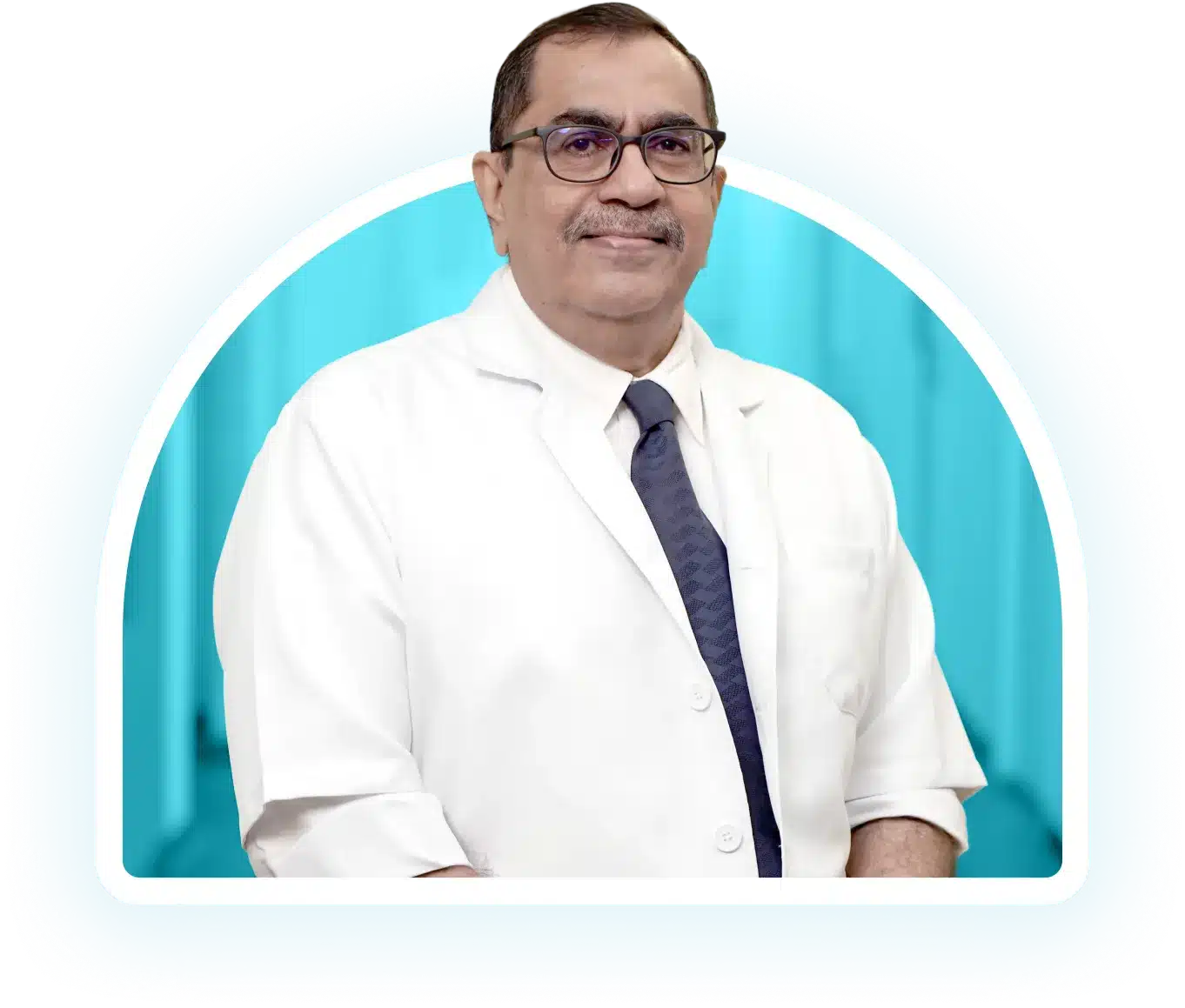 Portrait of dental surgeon Dr Simon Martin wearing a white coat, with a special interest in sleep apnea and mental health advocacy