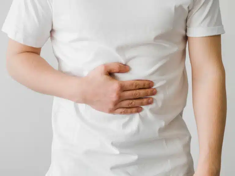 close up patient with stomachache